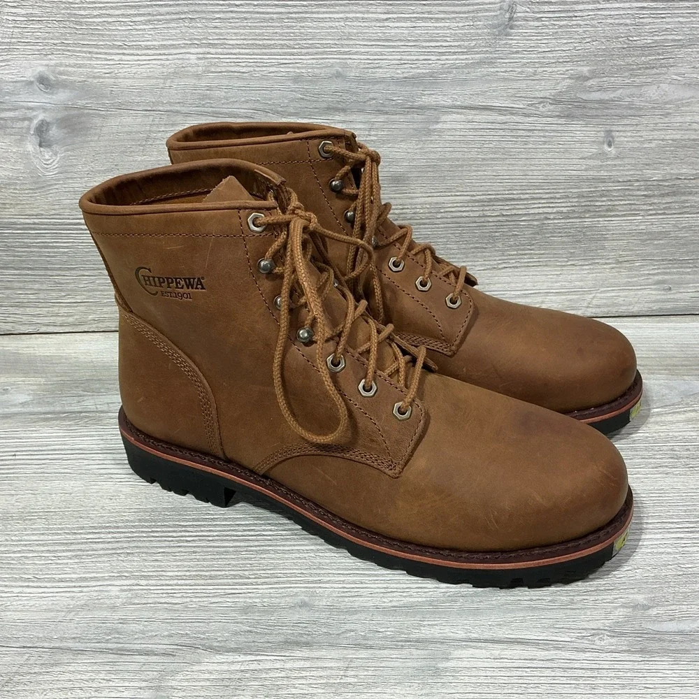 Chippewa Mens Size 14 D Classic 2.0 Limited Bourbon Brown Steel Toe Boots MC2069